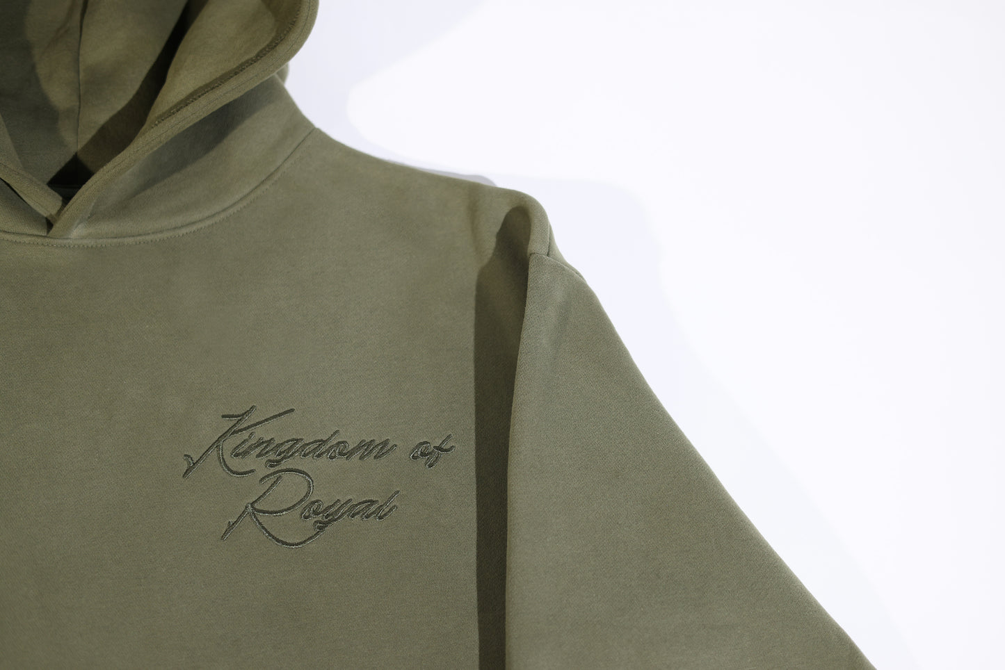 'Kingdom of Royal" Cursive Embroidery Hoodie