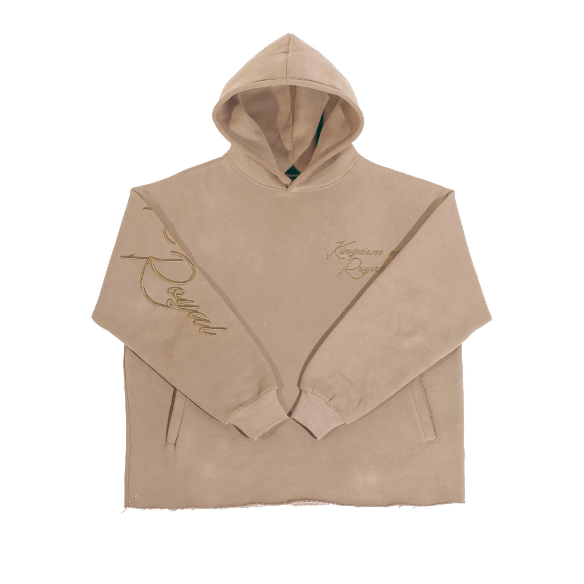 'Kingdom of Royal" Cursive Embroidery Tan