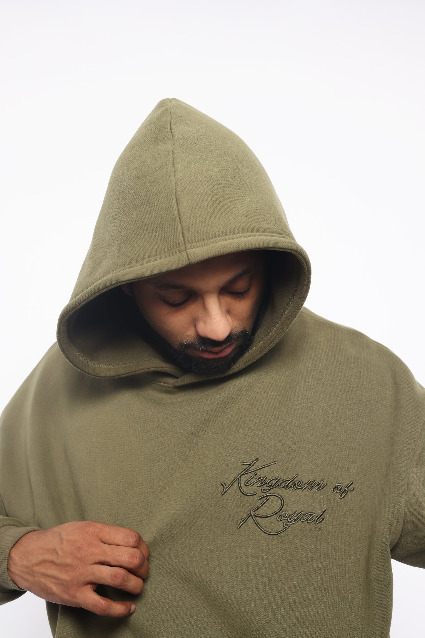 'Kingdom of Royal" Cursive  Embroidery  Hoodie