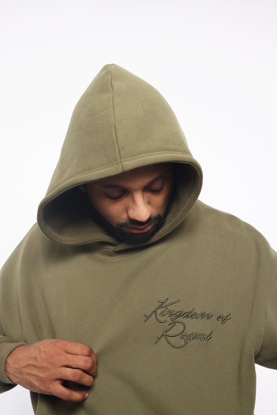 'Kingdom of Royal" Cursive  Embroidery  Hoodie