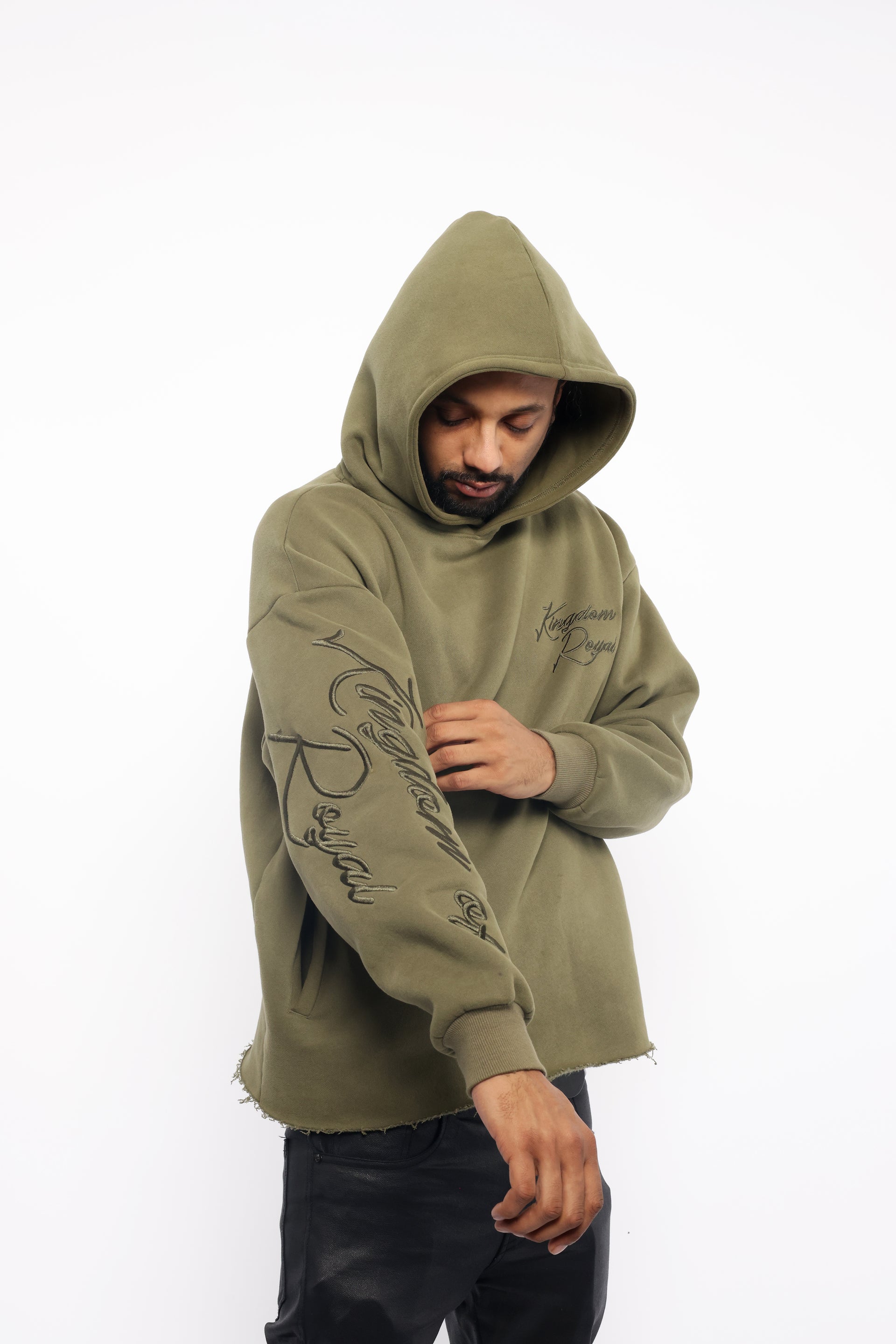 'Kingdom of Royal" Cursive  Embroidery  Hoodie