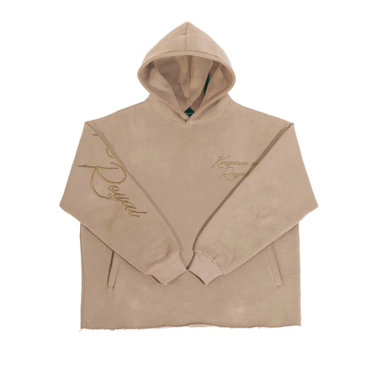 'Kingdom of Royal" Cursive  Embroidery  Tan