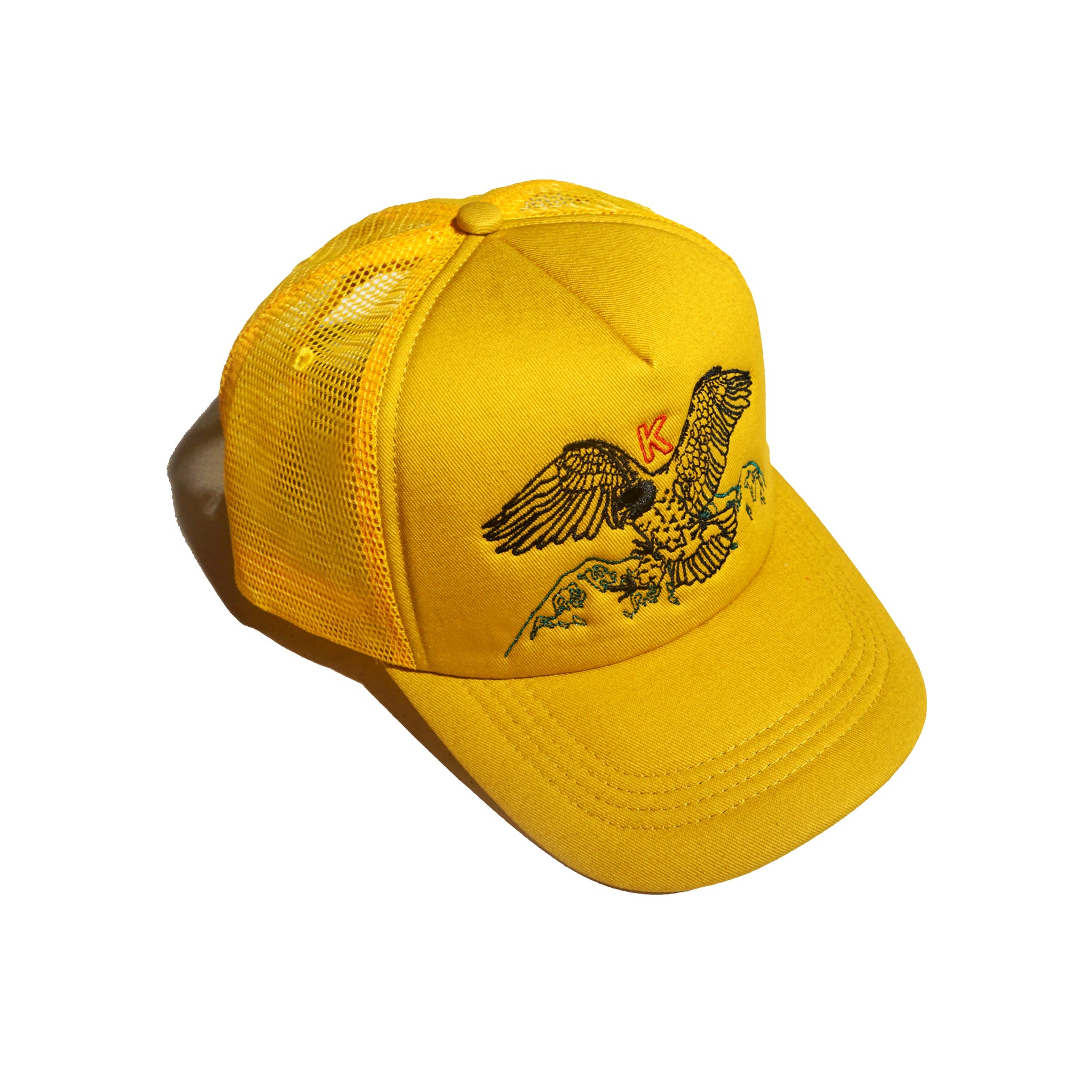 Eagle Trucker Embroidery Cap Yellow